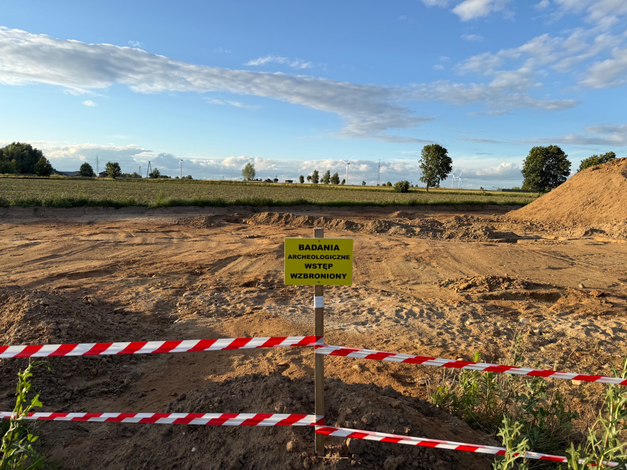 Oznakowany teren badań archeologicznych